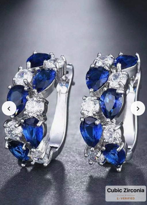 CZ Elegant Earring - Blue