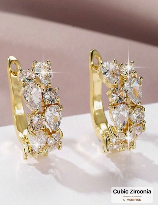 CZ Earrings - White