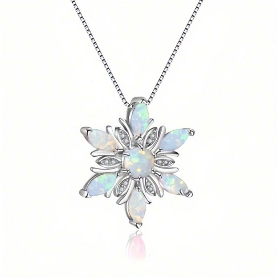 Snow Pendant - White Opal