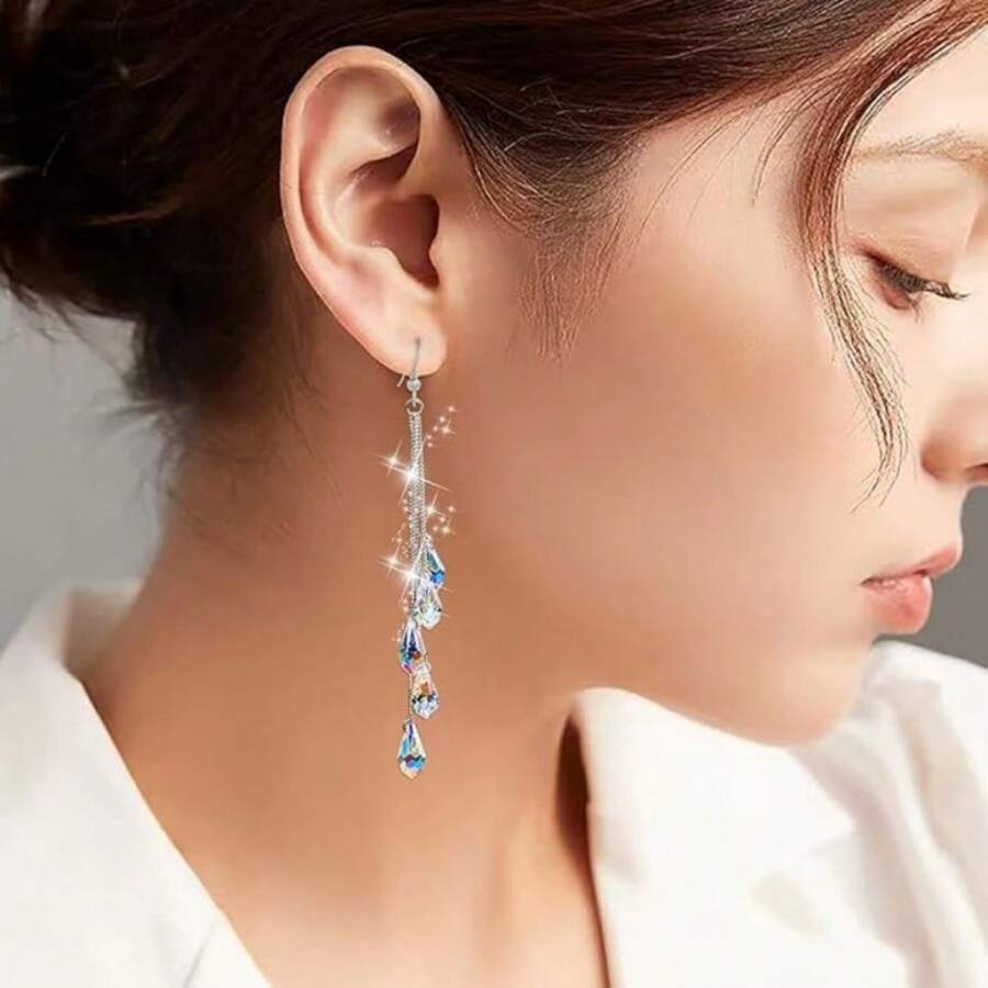 Elegant Tassel Temperament Water Drop Synthetic Earrings