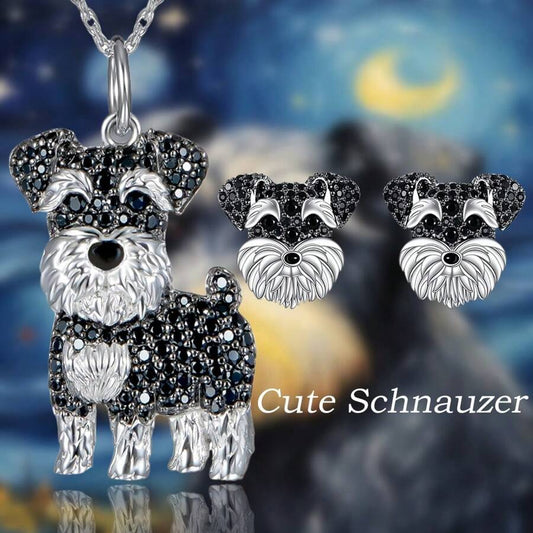 Schnauzer Earrings and Necklace