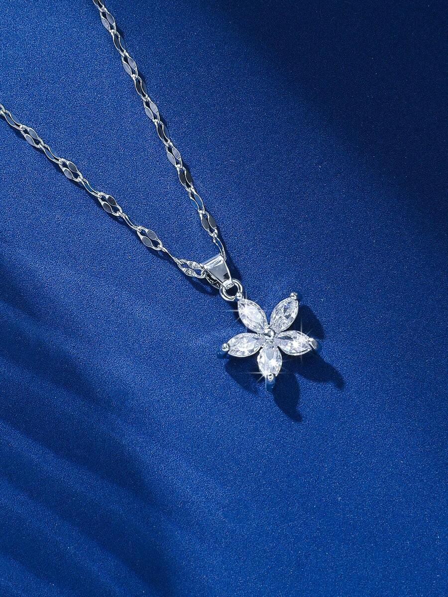 Flower Petal CZ Pendant