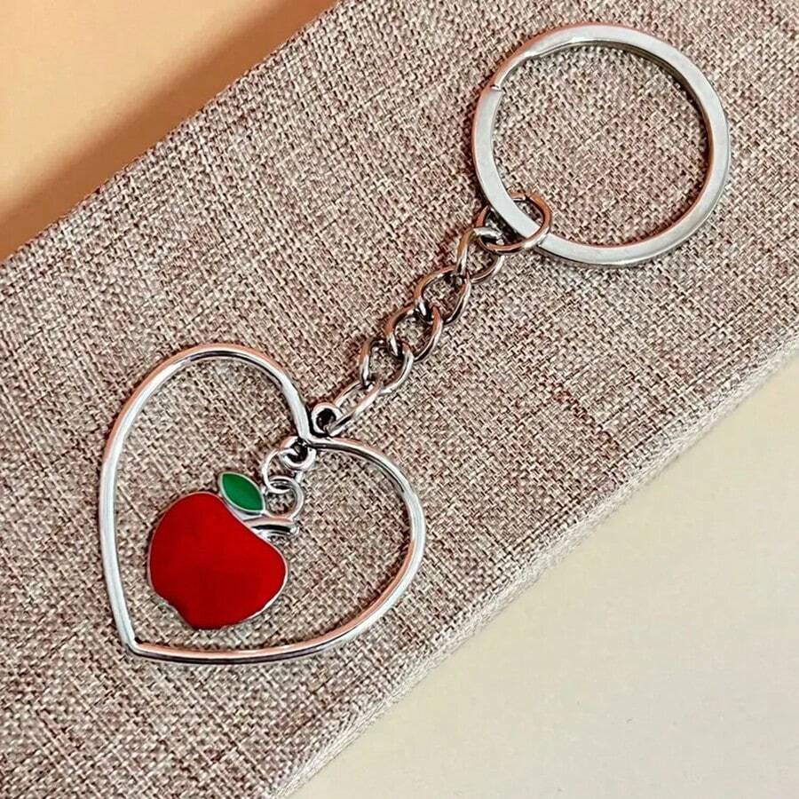 Heart Ring Apple Keychain