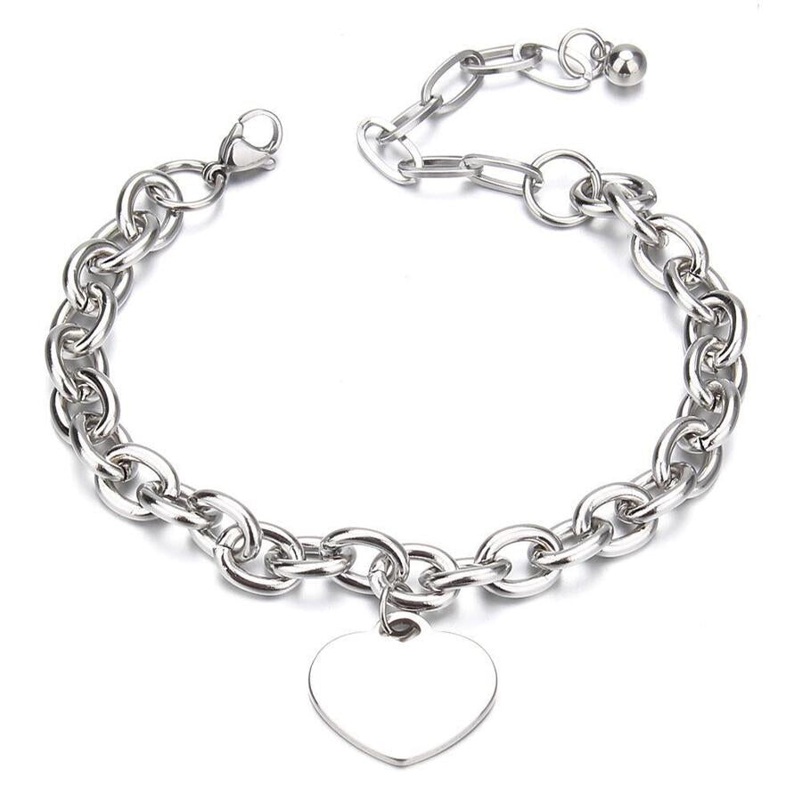 Heart Stainless Steel Chain Bracelet