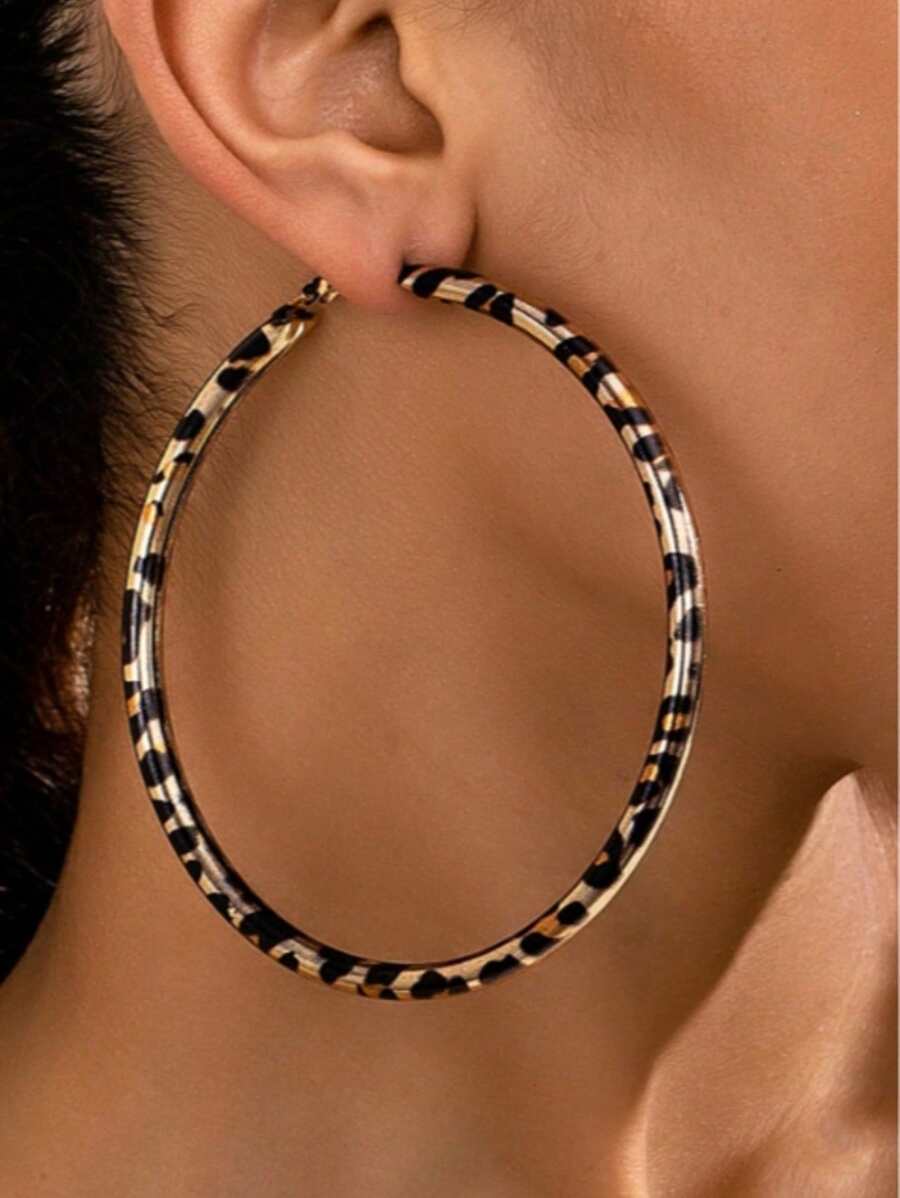 Large Leopard Print Hoop