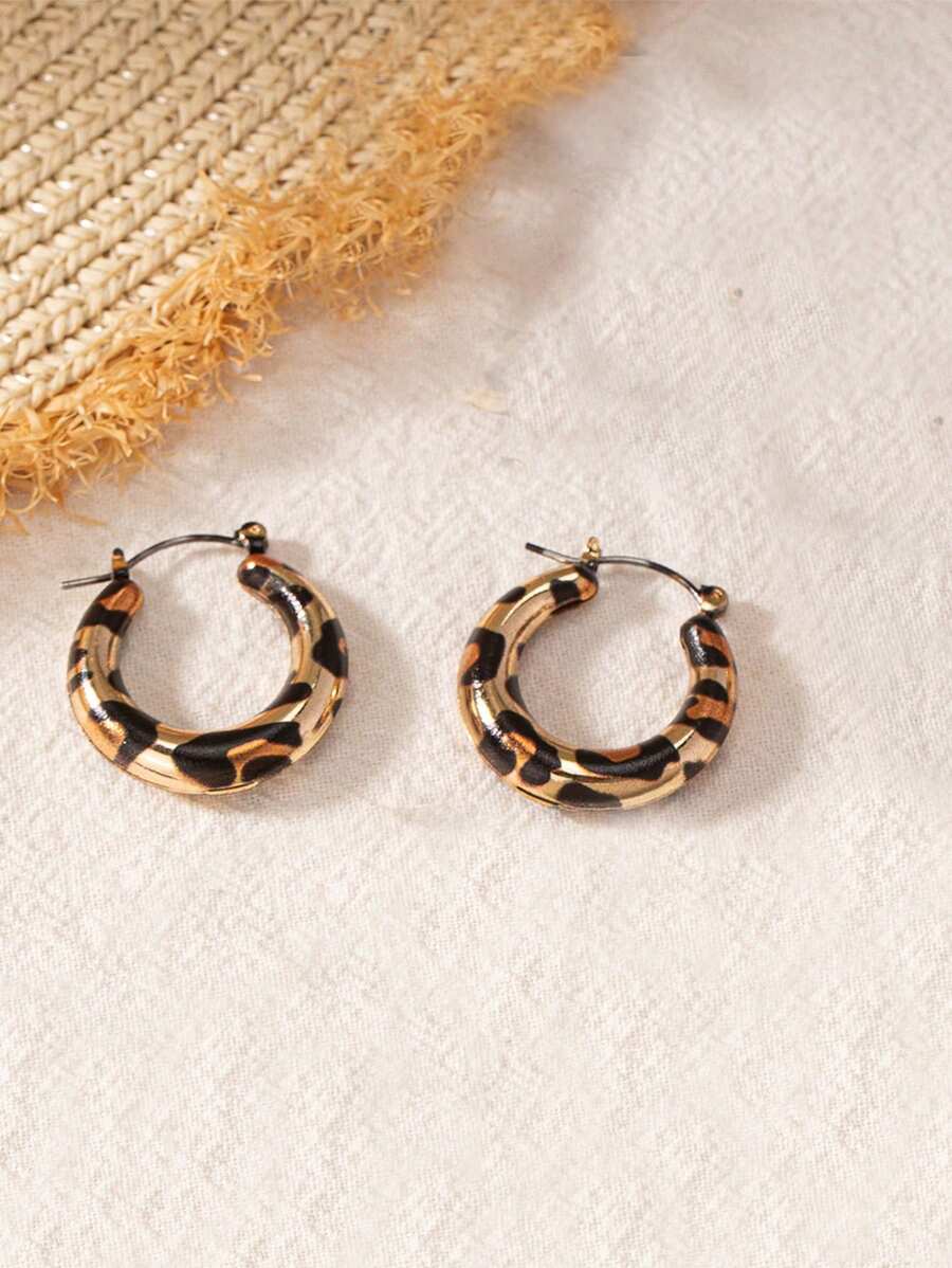 Small Leopard Print Hoop