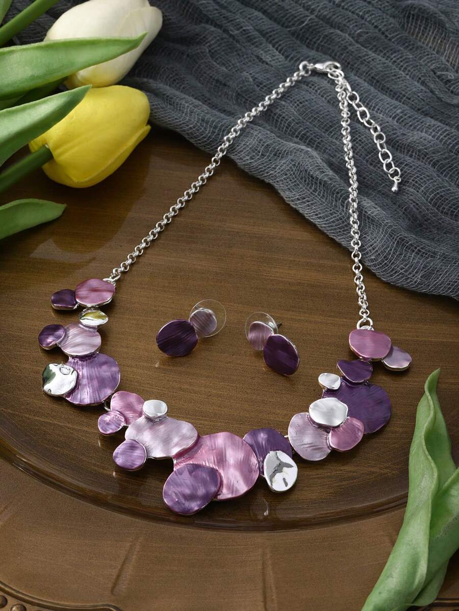 Gradient Round Criss-Cross Set - Purple