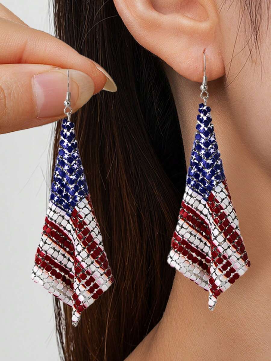 Flag Earrings - Red/White/Blue