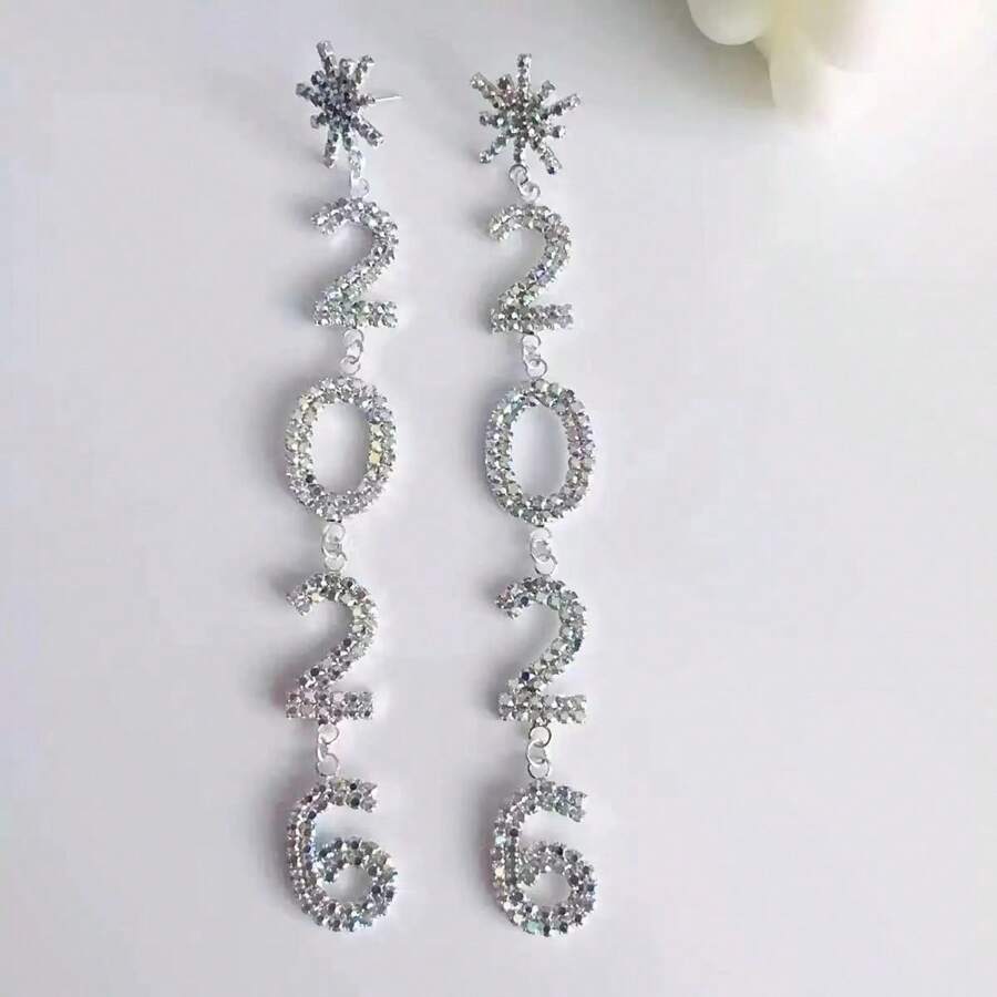 2026 Crystal Snowflake Earrings - Iridescent