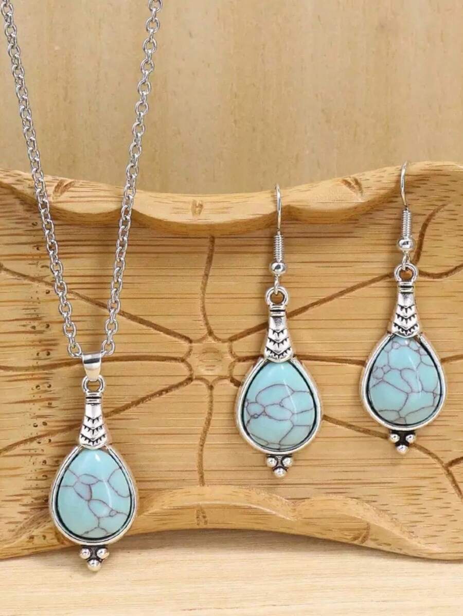 Cracked Stone Set - Turquoise