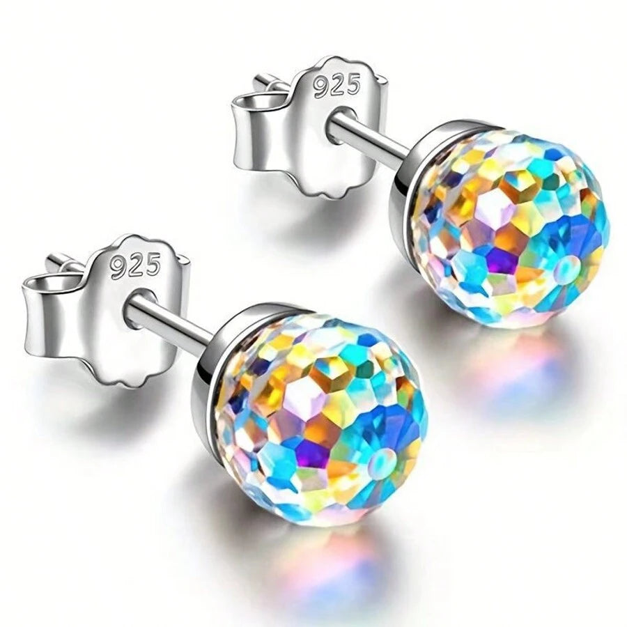 Crystal Ball Stud Earrings - Multi