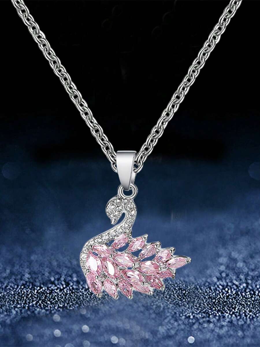 Swan Necklace - Pink