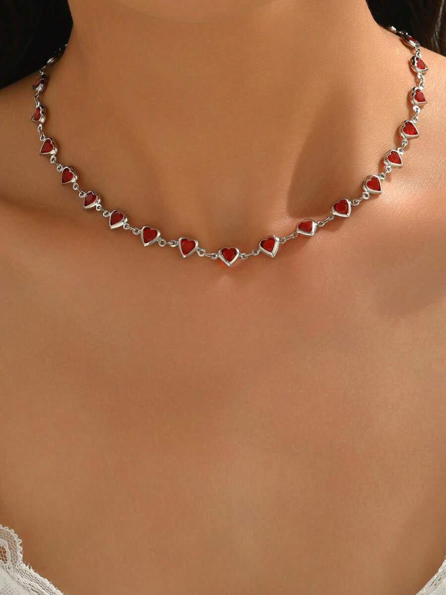 Heart Necklace - Red