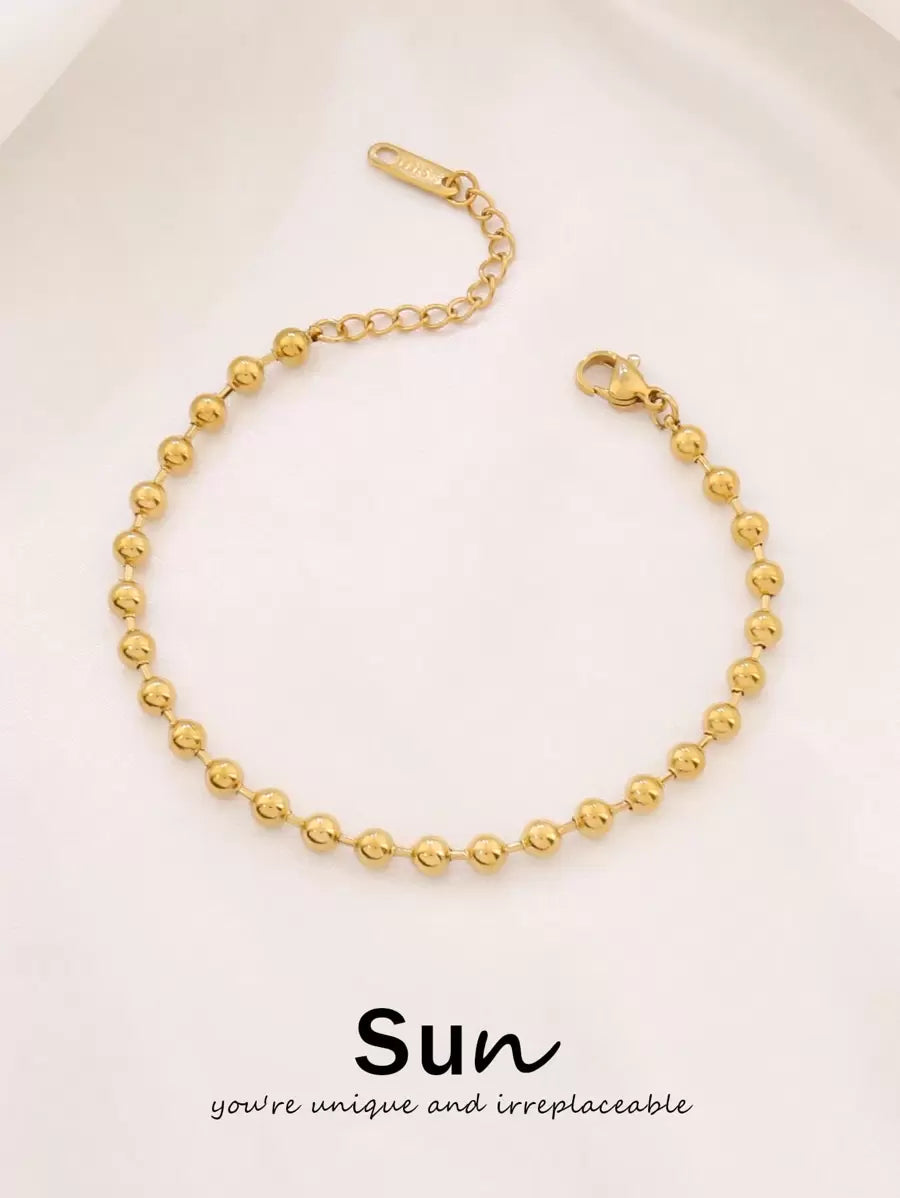 Beaded Chain Bracelet - Gold