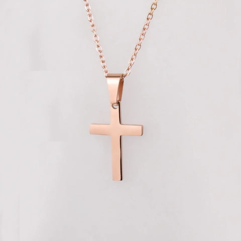 Cross Necklace - Rose Gold