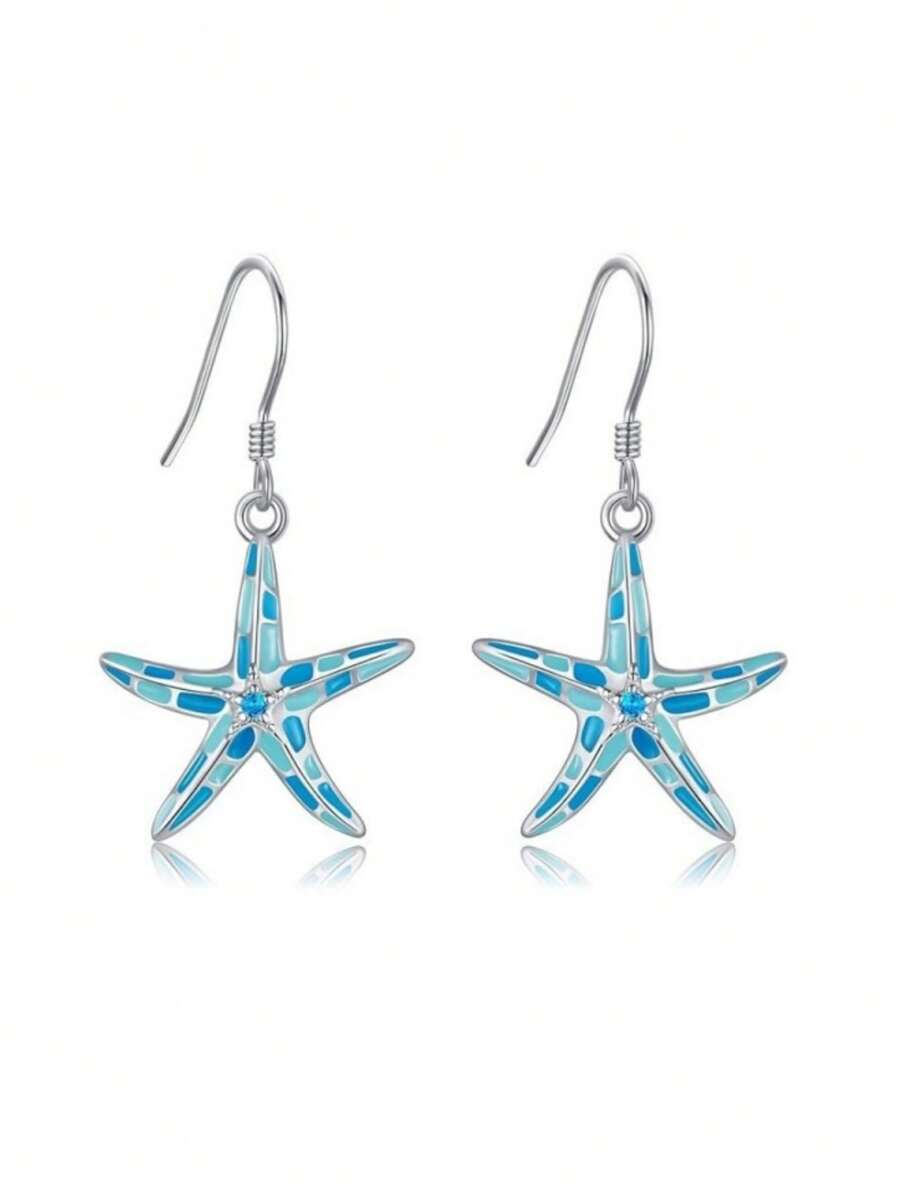 Starfish Earrings - Blue