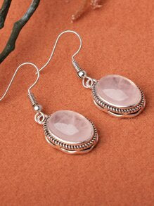 Rose Quartz Earrings - Pink