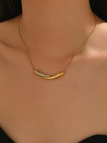 Rhinestone Pendant - Gold