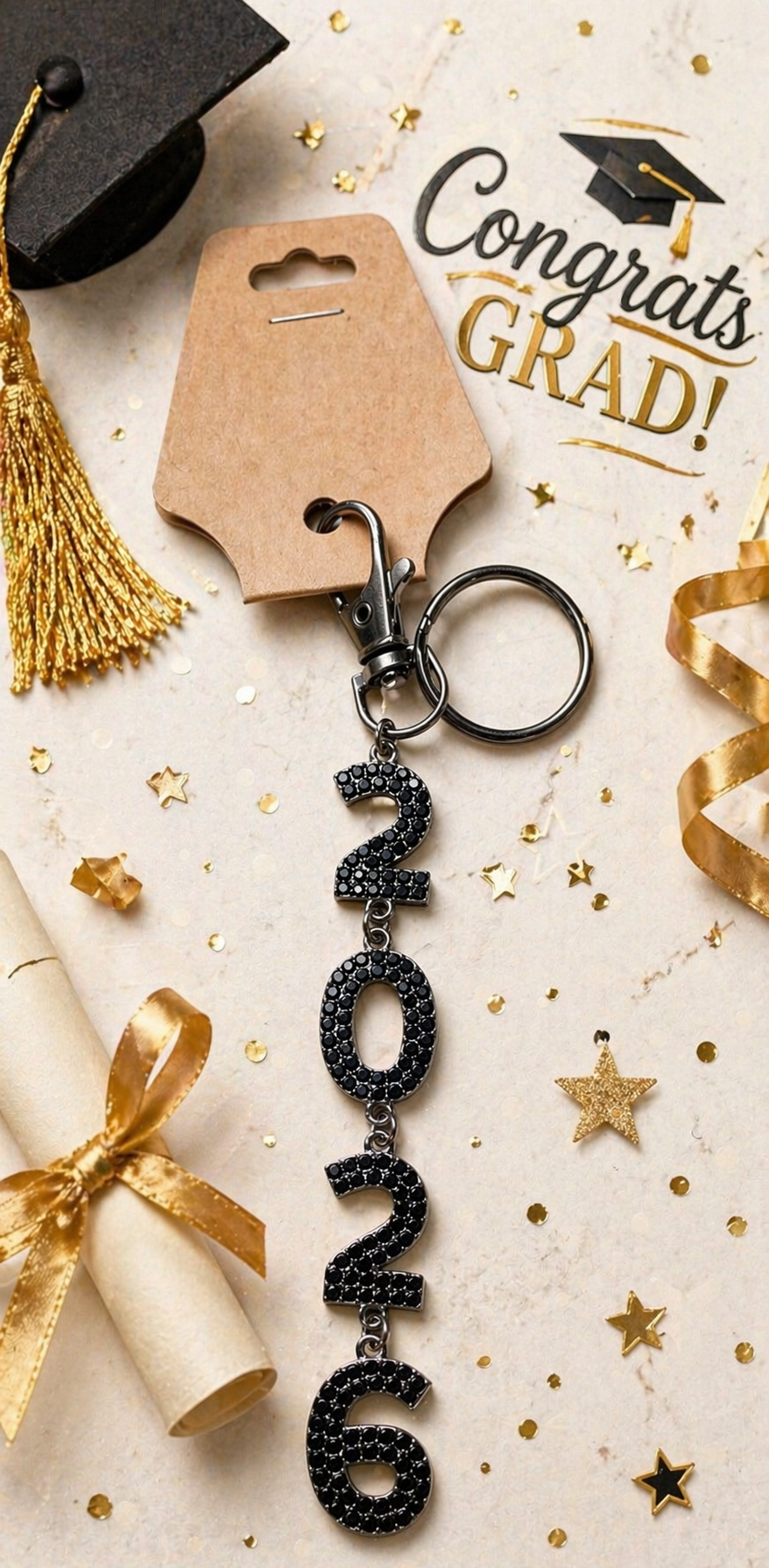 Bag Charm - 2026 Crystal - Black