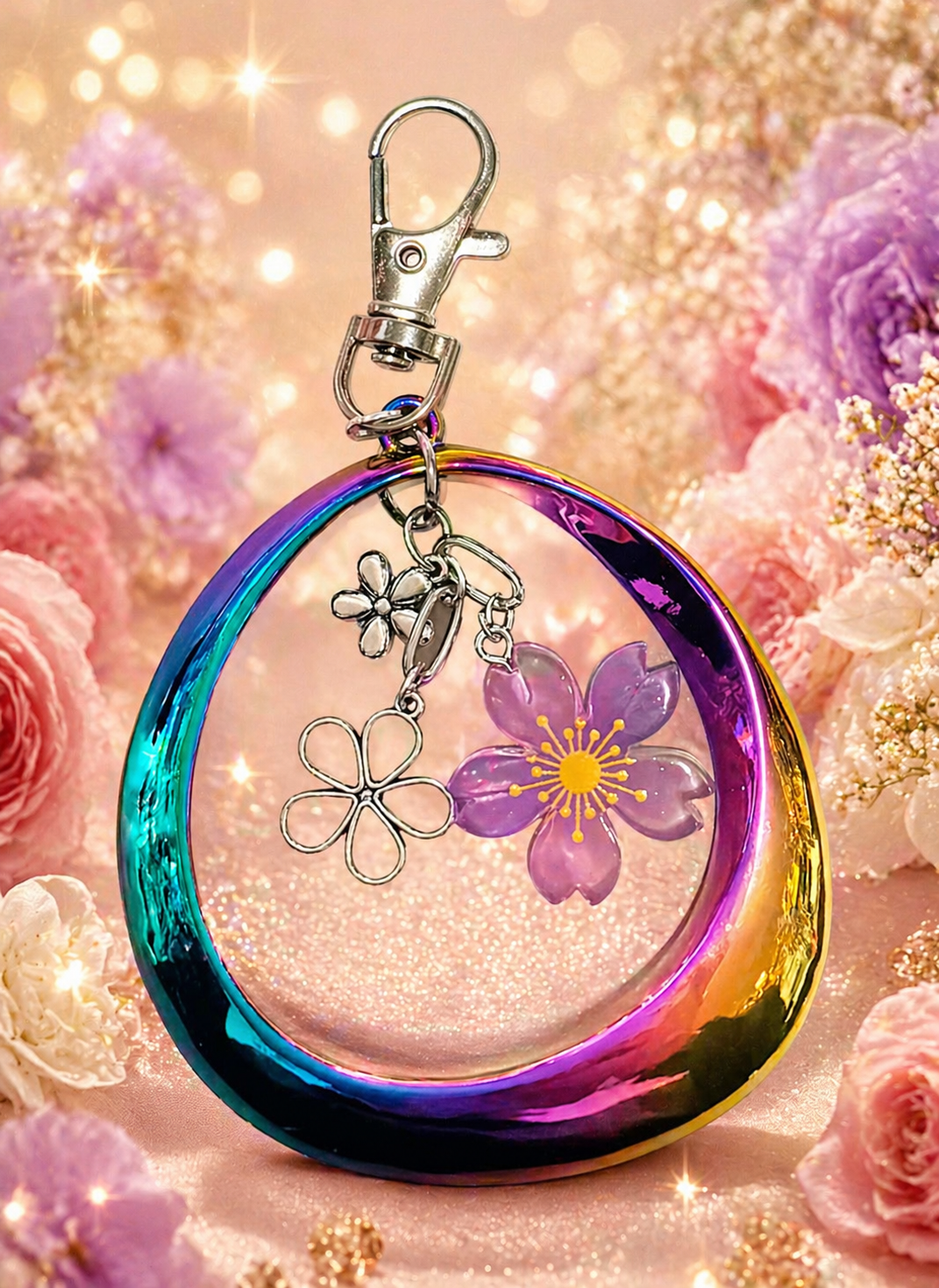 Bag Charm - Asymmetrical Action - Flowers
