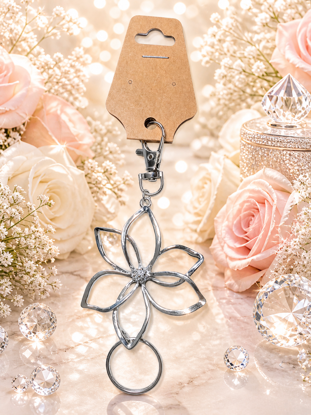 Bag Charm - Flowering Fame - Silver