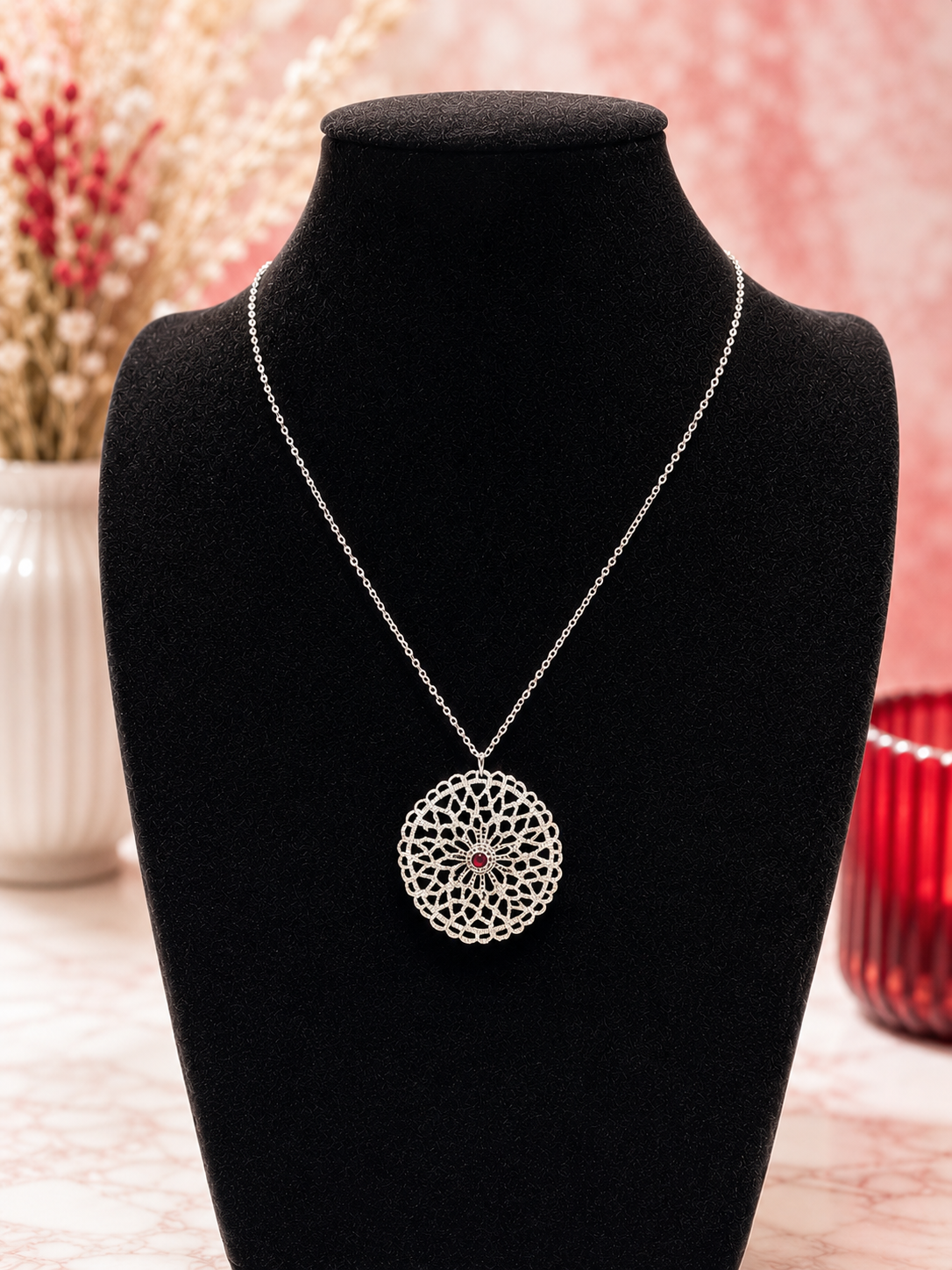 Custom Necklace - Rolling Radiance - Red