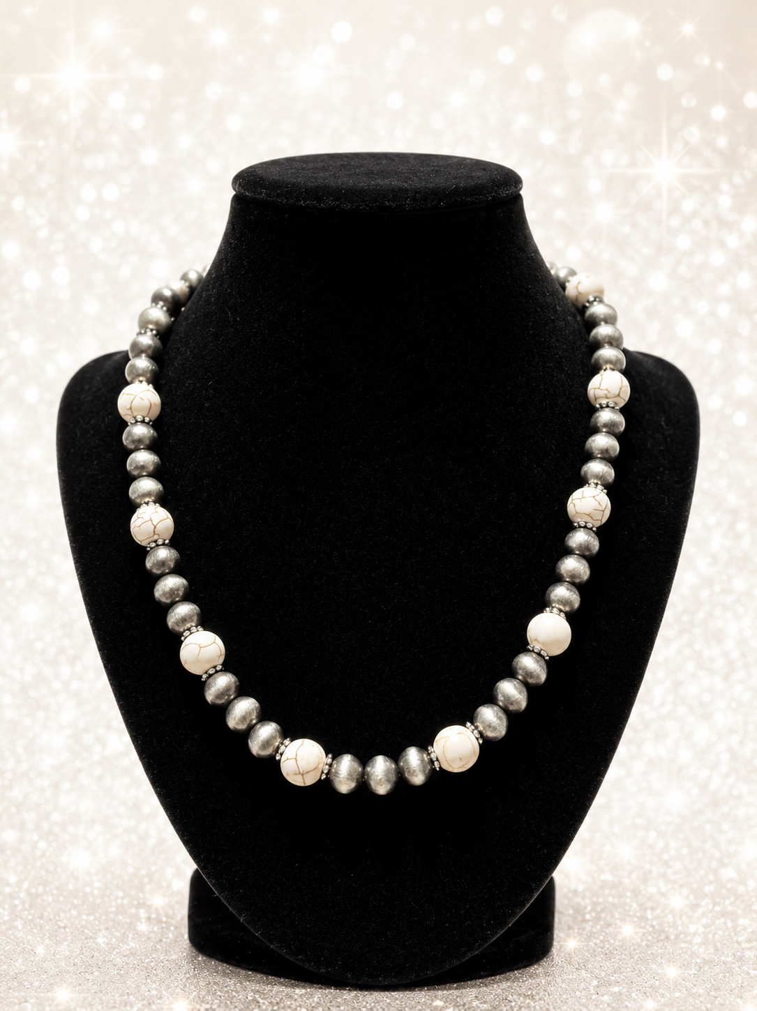 Custom Necklace - Steady Stones - White