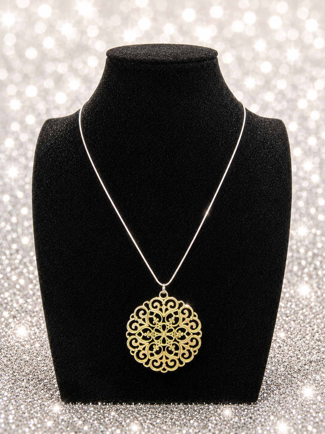 Custom Necklace - MANDALA Effect - Yellow