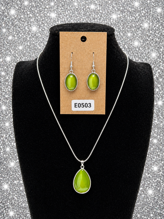 Custom Earrings - Dewy Disposition - Green