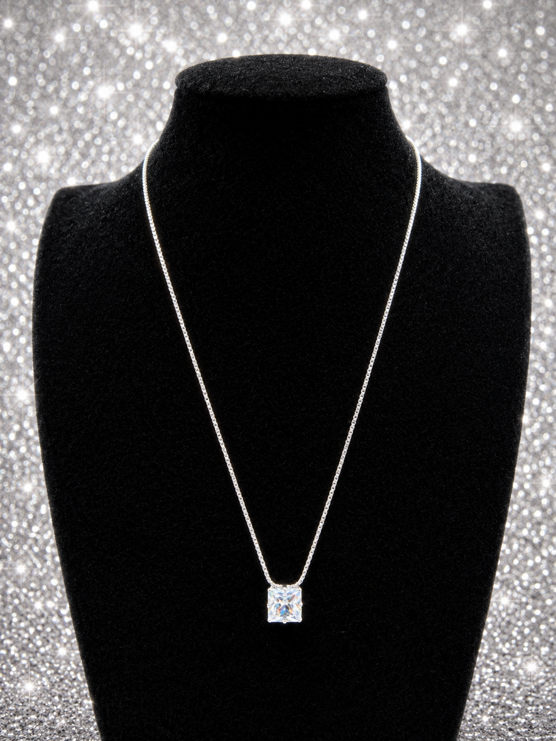 Custom Necklaces - Princess Cut - White