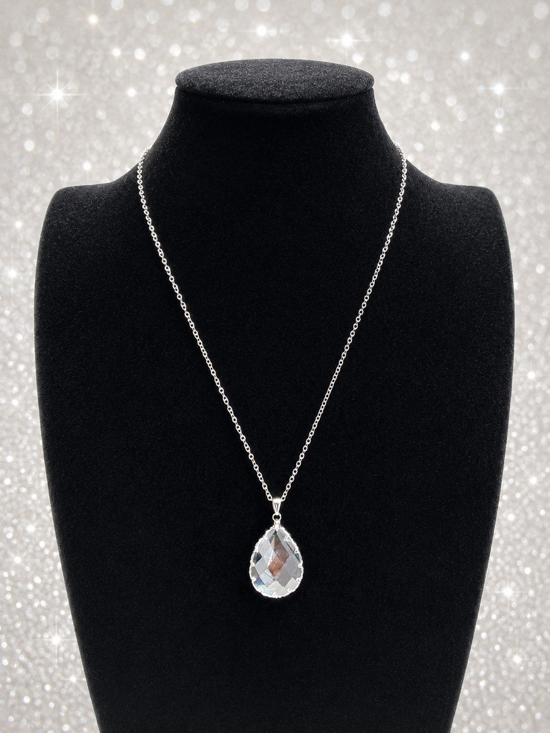 Custom Necklace - Teardrop - Crystal