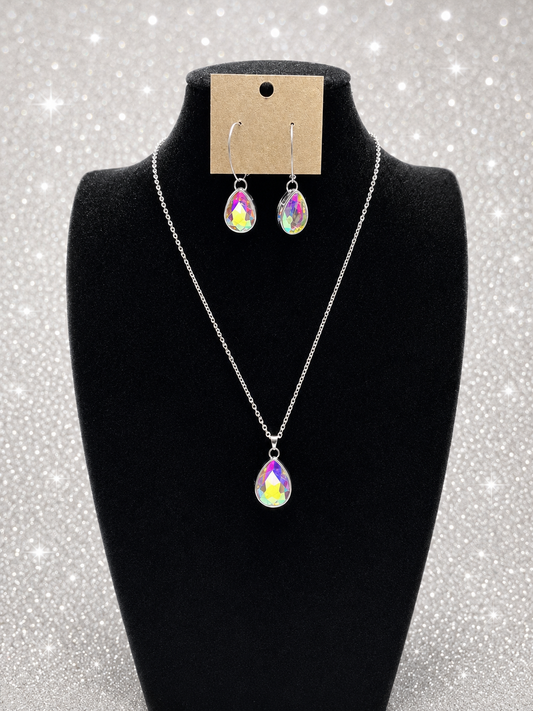 Custom Necklace - Teardrop - Iridescent