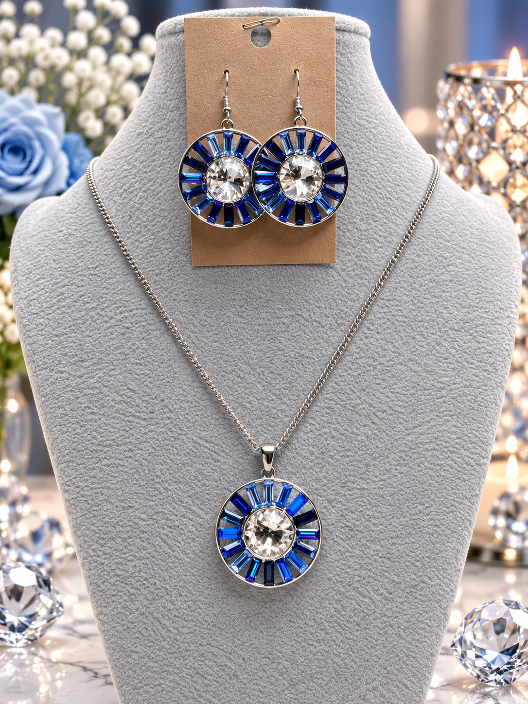 Custom Earrings - Tiered Talent - Blue