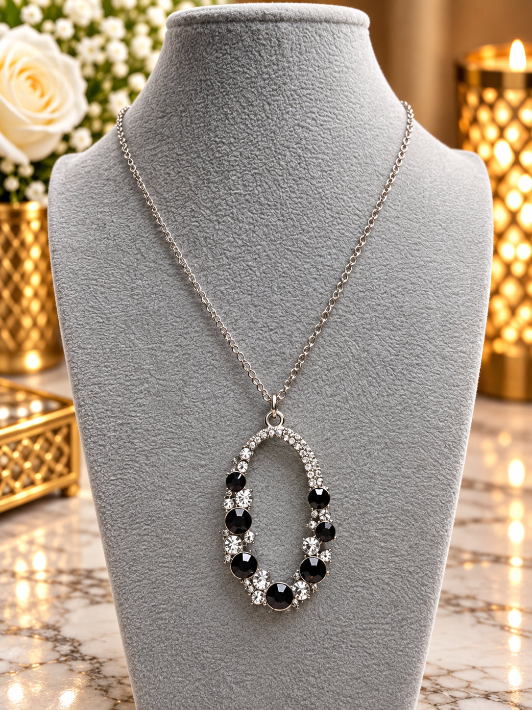 Custom Necklace - Rhinestone - Purple