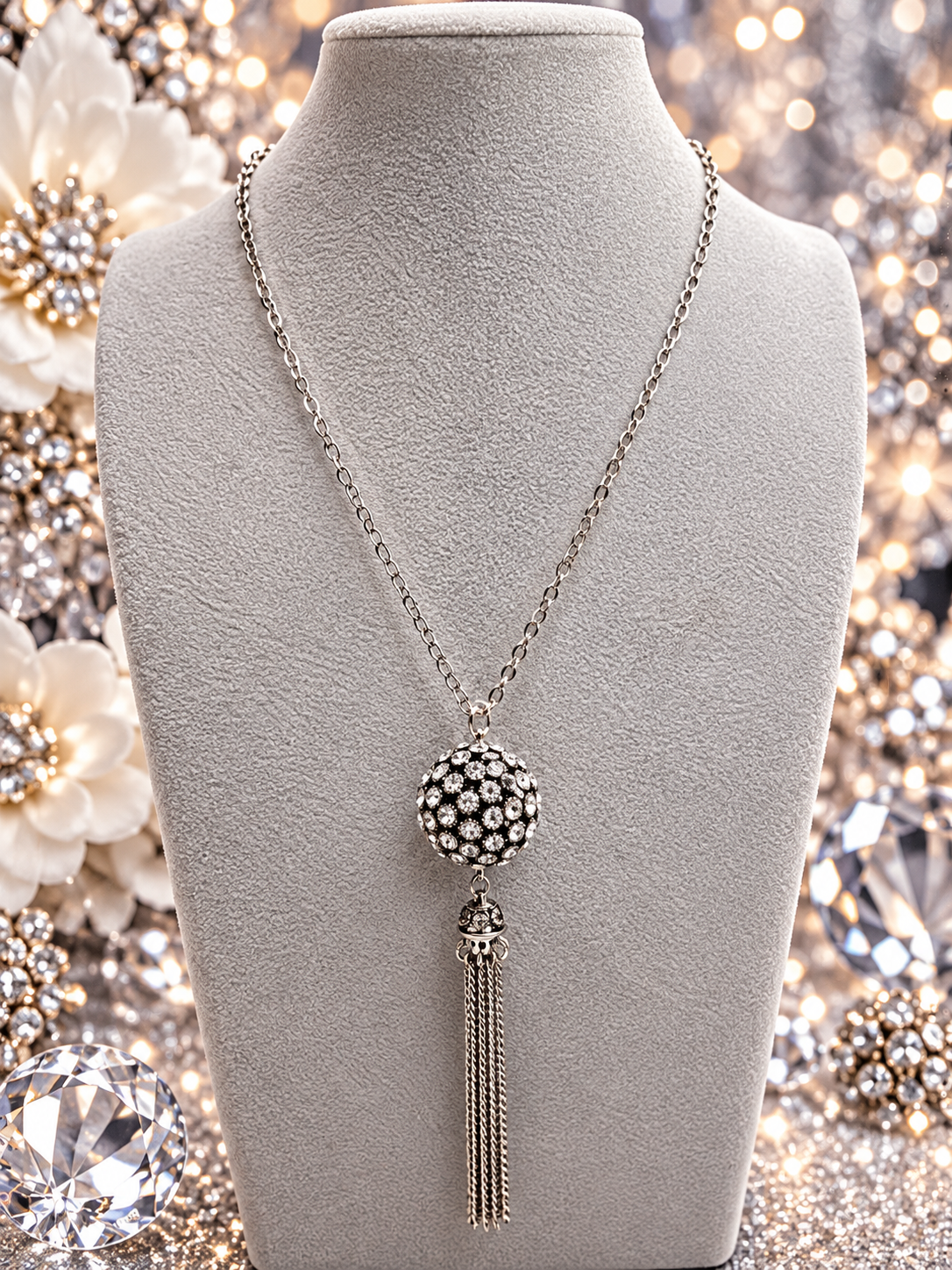 Custom Necklaces - Rhinestone Revolution - White
