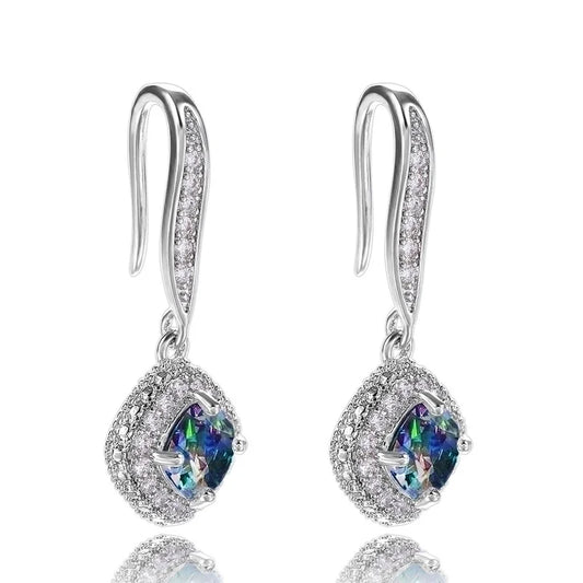Color Square Drop Earring