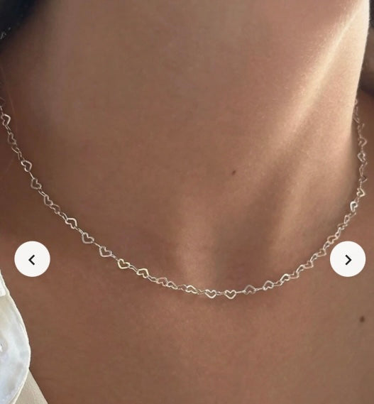 Stainless Steel Hollow Heart Shape Choker