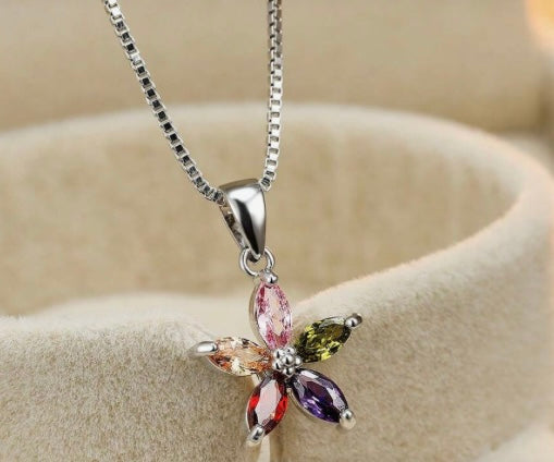 CZ Five Petal Flower - Multi