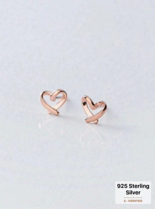 Heart Earrings - Rose Gold
