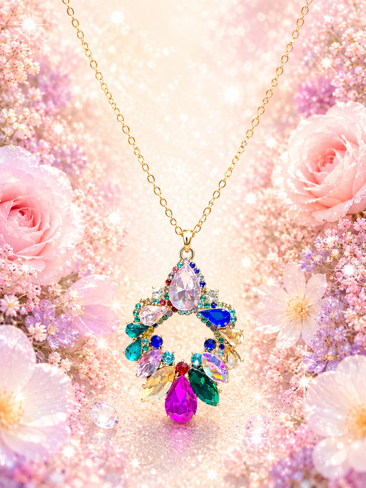 Custom Necklace - Colored Glass - Multi