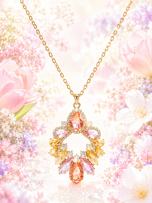 Custom Necklace - Geometric - Pink