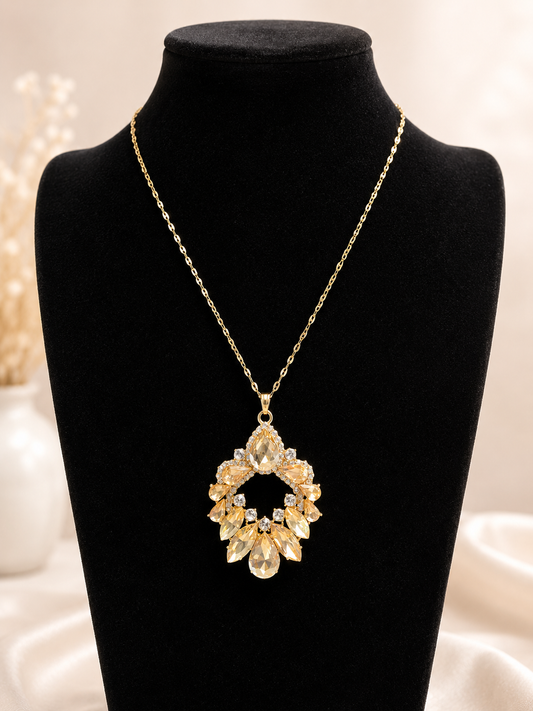 Custom Necklace - Geometric Glass - Champagne