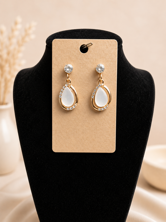 Custom Earrings - Cat’s Eye Earrings - White