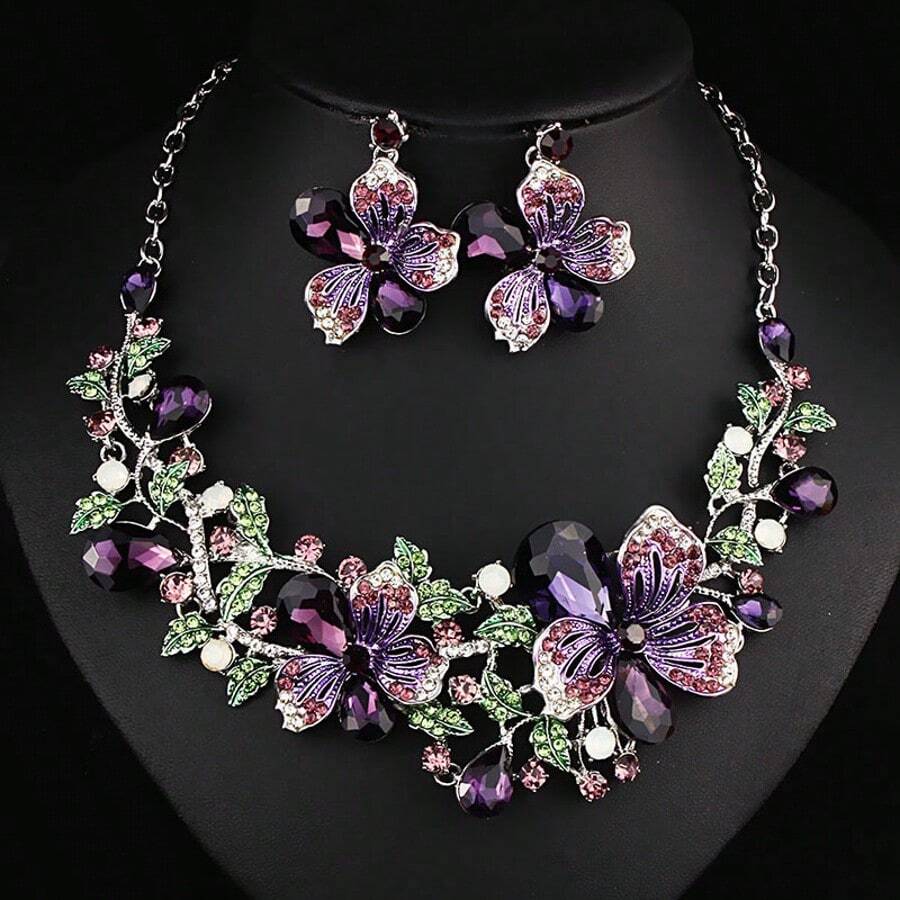 Heirloom Collection silver and purple flowers