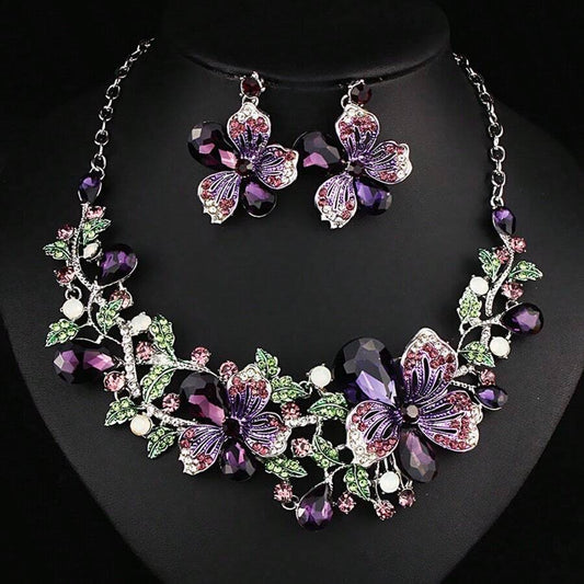 Heirloom Collection silver and purple flowers