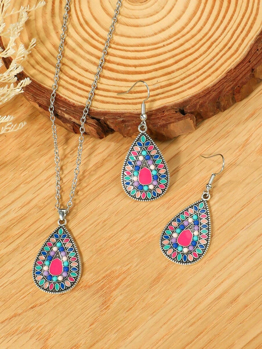 Bohemian Necklace and Earrings Set