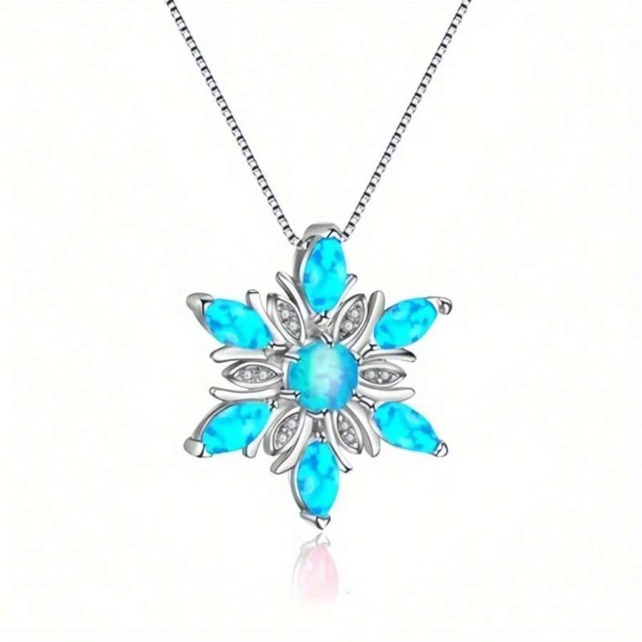 Snow Pendant - Blue Opal