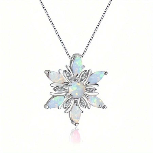 Snow Pendant - White Opal