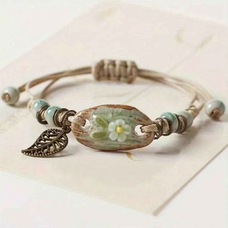 Ceramic Clay Flower Bracelet