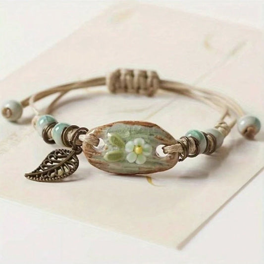 Ceramic Clay Flower Bracelet